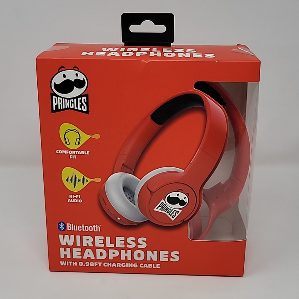 Pringles Wireless Bluetooth Headphones in Red